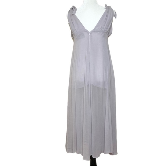 Reformation Lilac Sheer Shoulder Knot Midi Dress US 6 - Picture 2 of 8